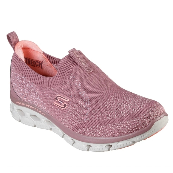 Skechers Women's Glide Step Flex Pink Knit Slip On Sneakers, Sz 8.5 - Picture 1 of 9